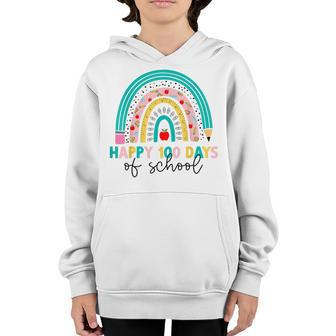 Happy 100 Days Of School Rainbow 100 Days Smarter Brighter Youth Hoodie - Seseable