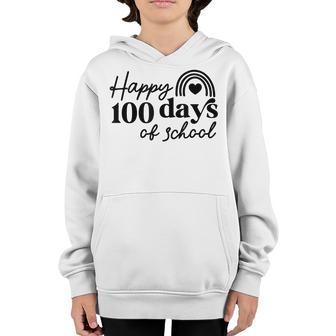 Happy 100 Days Of School Teacher Life Rainbow Back To School V3 Youth Hoodie - Thegiftio UK