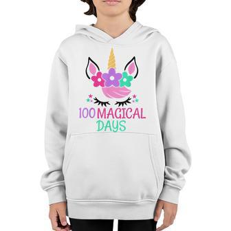 Happy 100Th Day Cute Unicorn Smarter Teacher School Kids V2 Youth Hoodie - Thegiftio UK