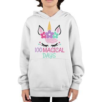 Happy 100Th Day Cute Unicorn Smarter Teacher School Kids Youth Hoodie - Thegiftio UK