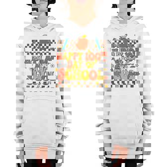 Happy 100Th Day Of School Teacher Kids Retro Groovy 100 Days Youth Hoodie - Thegiftio