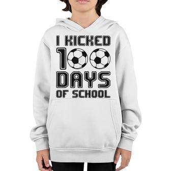 Happy 100Th Day Soccer Boy Girl Sports 100 Days Of School V2 Youth Hoodie - Thegiftio UK
