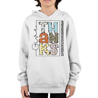 Happy Hallothanksmas Primaryschool Teacher Life Thanksgiving Youth Hoodie - Thegiftio UK