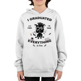I Graduated Graduate Class 2023 School Black Cat Graduation Youth Hoodie - Thegiftio UK