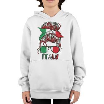 Italian Girl Italy Girls Italia Women Italian Flag Football Youth Hoodie - Thegiftio UK