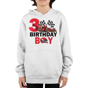 Its My 3Rd Birthday Boy 3 Toddler Racing Car Driver Youth Hoodie - Thegiftio UK