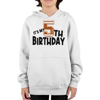 Its My 5Th Birthday American Football 5 Year Old Boy Girl Youth Hoodie - Thegiftio UK