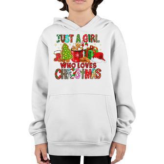 Just A Girl Who Loves Christmas Matching Family Youth Hoodie - Thegiftio UK