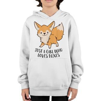 Just A Girl Who Loves Foxes Cute Fox Girl Youth Hoodie - Seseable