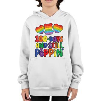 Kids 100 Days And Still Poppin School Teacher Student Pop It Toy Youth Hoodie - Thegiftio UK