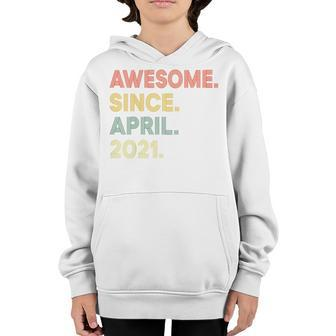 Kids 2 Year Old Awesome Since April 2021 2Nd Birthday Youth Hoodie | Mazezy