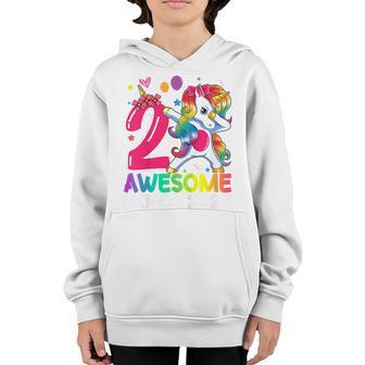 Kids 2 Year Old Gifts Girls Ns Dabbing Unicorn 2Nd Birthday V2 Youth Hoodie - Thegiftio UK