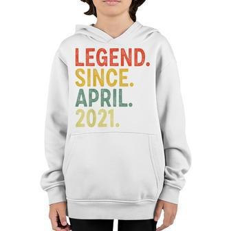 Kids 2 Year Old Legend Since April 2021 2Nd Birthday Youth Hoodie | Mazezy