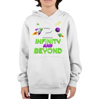 Kids 2 Year Old Two Infinity And Beyond 2Nd Birthday Boys Girls Youth Hoodie - Thegiftio UK