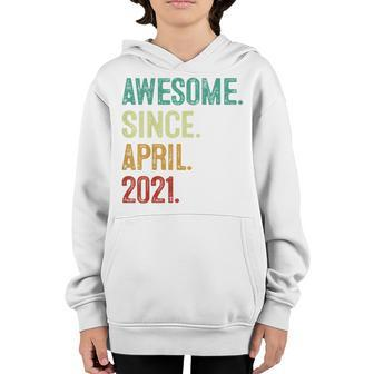 Kids 2 Years Old Awesome Since April 2021 2Nd Birthday Youth Hoodie | Mazezy