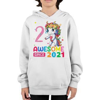 Kids 2 Years Old Gifts Unicorn Flossing 2Nd Birthday Girl Ns Youth Hoodie - Thegiftio UK