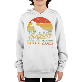 Kids 2Nd Birthday Dinosaur 2 Year Old Awesome Since 2021 Gift Boy Youth Hoodie - Thegiftio UK