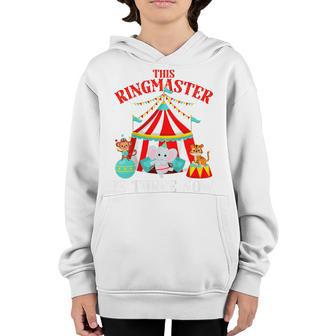 Kids 3 Year Old Boy Ringmaster 3Rd Birthday Kids Circus Bday Youth Hoodie - Thegiftio UK