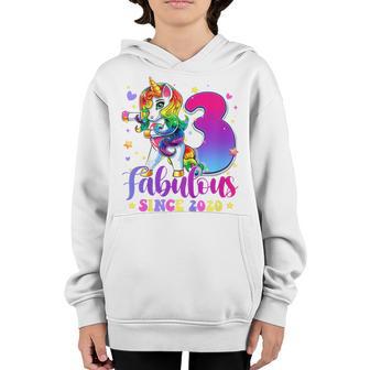Kids 3 Year Old Gifts Girls Ns Flossing Unicorn 3Rd Birthday Youth Hoodie - Thegiftio UK