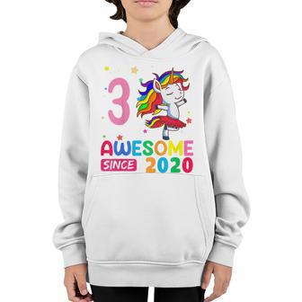 Kids 3 Year Old Gifts Girls Ns Funny Unicorn 3Rd Birthday Youth Hoodie - Thegiftio UK