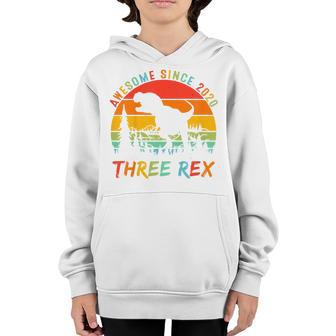 Kids 3 Years Old Boy Third Dinosaur Three Rex 3Rd Birthday Gifts Youth Hoodie - Thegiftio UK