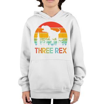 Kids 3Rd Birthday Gifts Three Rex Third Dinosaur 3 Years Old Boy Youth Hoodie - Thegiftio UK