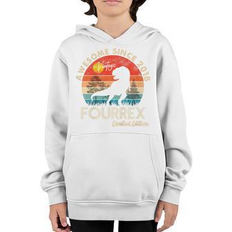 Kids 4Th Birthday Dinosaur 4 Year Old Awesome Since 2018 Gift Boy V2 Youth Hoodie - Thegiftio UK