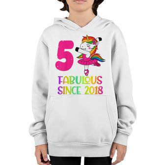 Kids 5 Years Old Unicorn Flossing 5Th Birthday Girl Unicorn Party V2 Youth Hoodie - Thegiftio UK