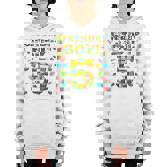 Kids 5Th Birthday Gift 5 Years Old Block Building Boys Kids Youth Hoodie - Thegiftio