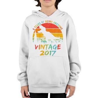Kids 6 Year Old Gift Dinosaur 6Th Birthday Boy Awesome Since 2017 Youth Hoodie - Thegiftio UK