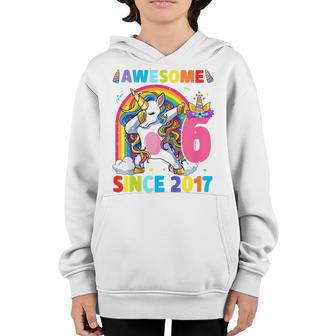 Kids 6 Year Old Unicorn Dabbing 6Th Birthday Girl Unicorn Party Youth Hoodie - Thegiftio UK