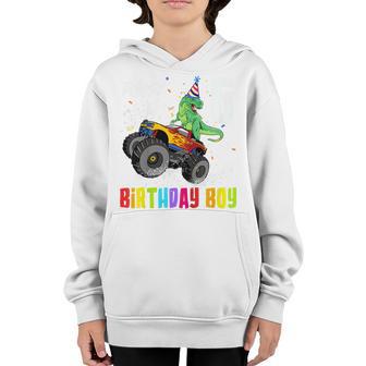 Kids 6 Years Old T Rex Dinosaur Monster Truck 6Th Birthday Boys Youth Hoodie - Thegiftio UK