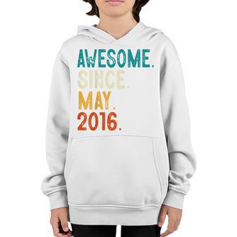 Kids 7 Year Old Awesome Since May 2016 7Th Birthday Youth Hoodie - Thegiftio UK