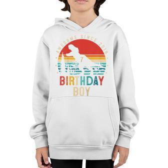Kids 7 Year Old Gift 7Th Birthday Boy Dinosaur Awesome Since 2016 Youth Hoodie - Seseable