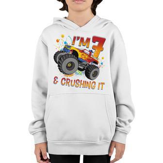 Kids 7 Year Old Gift Im 7 Monster Truck 7Th Birthday Boy Youth Hoodie - Thegiftio UK