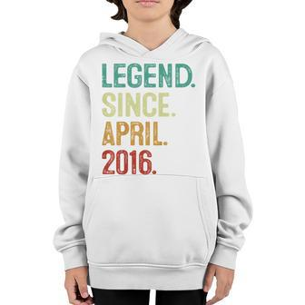 Kids 7 Years Old Legend Since April 2016 7Th Birthday Youth Hoodie | Mazezy UK