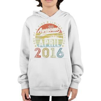 Kids 7Th Birthday Gift Awesome Since April 2016 7 Year Old Youth Hoodie | Mazezy UK