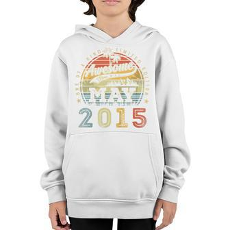 Kids 8 Year Old Awesome Since May 2015 8Th Birthday Youth Hoodie | Mazezy