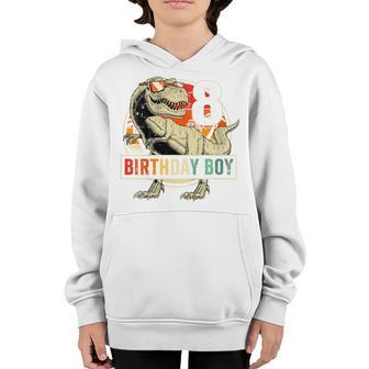 Kids 8 Year Old Gift 8Th Birthday Boy 8Th Birthday T Rex Dinosaur Youth Hoodie - Thegiftio UK