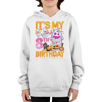 Kids 8 Year Old Gift 8Th Birthday Ghost Pumpkin Halloween Costume Youth Hoodie - Thegiftio UK