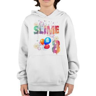 Kids 8 Year Old Gifts This Slime Queen Is 8Th Birthday Girl Party  Youth Hoodie