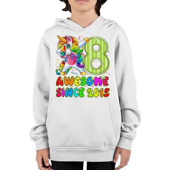 Kids 8 Years Old Unicorn Flossing 8Th Birthday Girl Unicorn Party V2 Youth Hoodie - Thegiftio UK