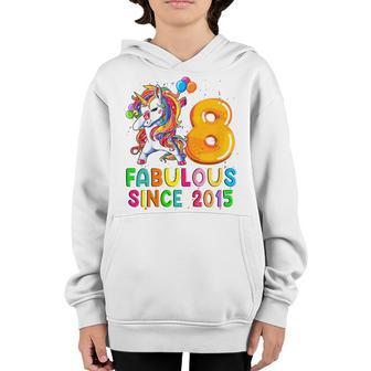 Kids 8 Years Old Unicorn Flossing 8Th Birthday Girl Unicorn Party V3 Youth Hoodie - Thegiftio UK