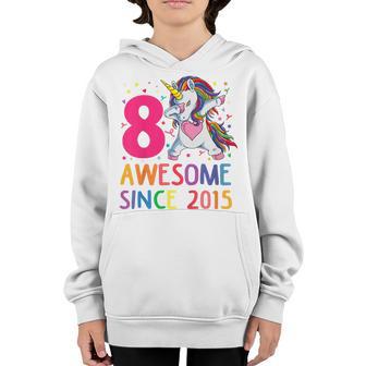 Kids 8 Years Old Unicorn Flossing 8Th Birthday Girl Unicorn Party Youth Hoodie - Thegiftio UK
