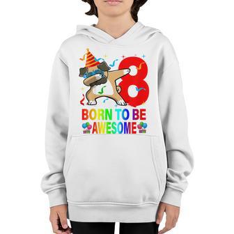Kids 8Th Birthday Boy Born To Be Awesome Birthday Gift For Boys Youth Hoodie - Thegiftio UK
