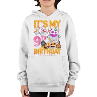 Kids 9 Year Old Gift 9Th Birthday Ghost Pumpkin Halloween Costume Youth Hoodie - Thegiftio UK