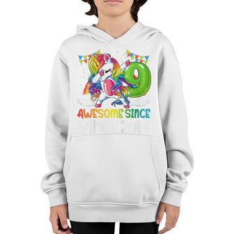 Kids 9 Year Old Gift Awesome Since 2014 9Th Birthday Unicorn Girl Youth Hoodie - Thegiftio UK