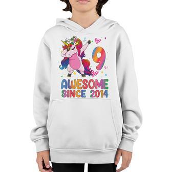 Kids 9 Years Old Gifts Unicorn Dabbing 9Th Birthday Girl Ns Youth Hoodie - Thegiftio UK