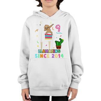 Kids 9Th Birthday Girl Dab Sloth Riding Unicorn 2014 9 Year Old Youth Hoodie - Thegiftio UK