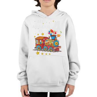 Kids All Aboard Im 4 Train Birthday Toddler Boys Girls Youth Hoodie - Thegiftio UK